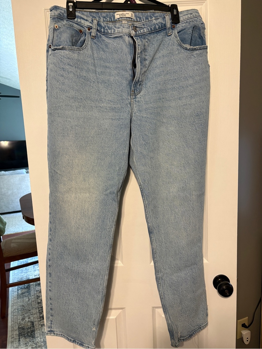 Abercrombie & Fitch Light Blue 90’s Straight Leg Jeans ultra high rise curve lov